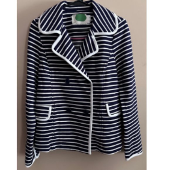 Anthropologie Striped Peacoat - Sz S - Worn once! - Picture 1 of 4